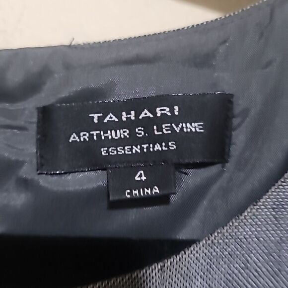 TAHARI Arthur S. Levine Gray Seeveless Sheath Dress Women’s Sz 4 - Picture 7 of 8